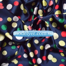 Ткань Атлас горох разноцветный